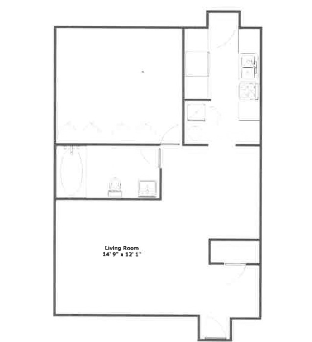 1 Story-1 Bedroom Floor Plan Image
